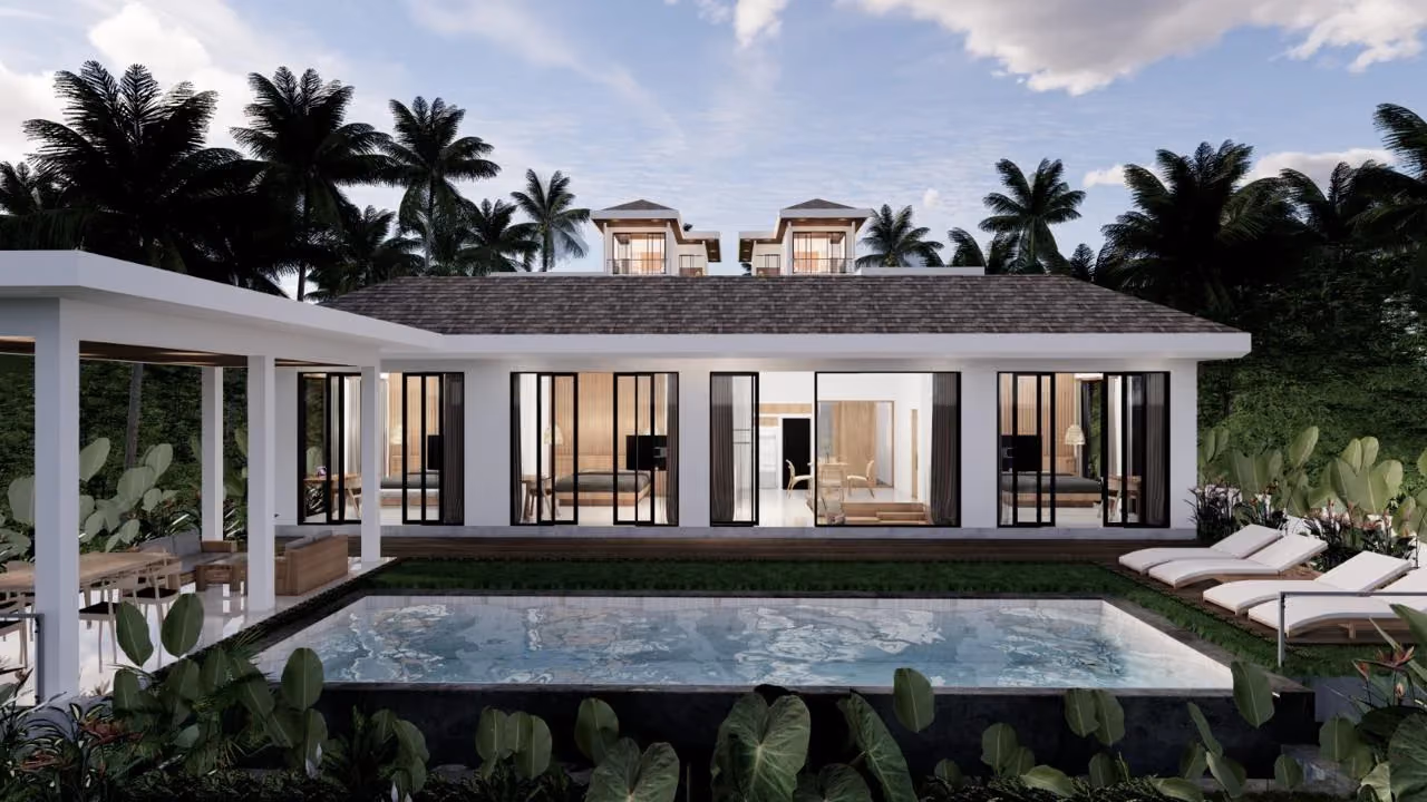 Modern Jungle Retreat: 3-Bedroom Villa In Ubud — photo 1